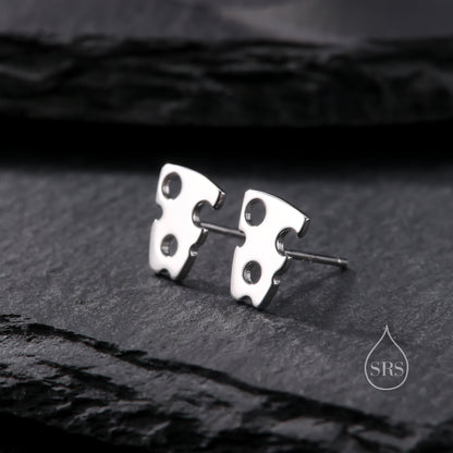 Swiss Cheese Stud Earrings in Sterling Silver,  Silver, Gold or Rose Gold, Cute Fun Quirky  Jewellery, Jewelry Gift for Her