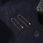 Sterling Silver Double Triangle Threader Earrings, Double Triangle Ear Threaders, Dainty Dangle Arrow Head Earrings, Geometric Arrowhead