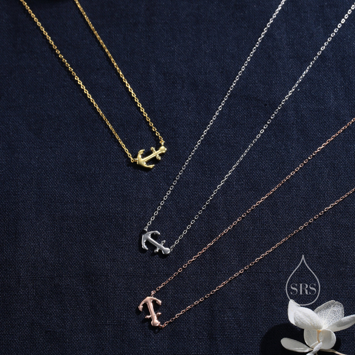 Dainty Anchor Pendant Necklace in Sterling Silver, Silver or Gold or Rose Gold, Anchor Necklace in Silver