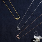 Dainty Anchor Pendant Necklace in Sterling Silver, Silver or Gold or Rose Gold, Anchor Necklace in Silver