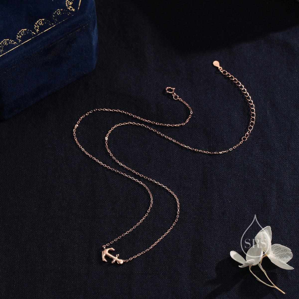 Dainty Anchor Pendant Necklace in Sterling Silver, Silver or Gold or Rose Gold, Anchor Necklace in Silver