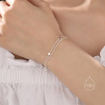 Starburst Two Layer Bracelet in Sterling Silver, Silver or Gold or Rose Gold, Double Layer Starburst Bracelet, Starburst Duo Layer Bracelet