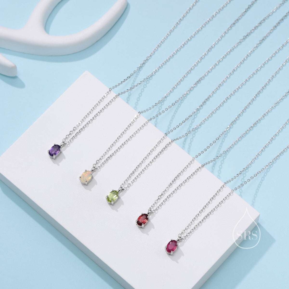 Extra Tiny Genuine Opal Oval Pendant Necklace in Sterling Silver, 4x6mm Tiny Oval Natural Ethiopian Opal Necklace, October Birthstone
