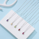 Extra Tiny Genuine Amethyst Crystal Oval Pendant Necklace in Sterling Silver, 4x6mm Tiny Oval Natural Amethyst Necklace, February Birthstone