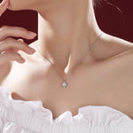 Tiny Genuine Swiss Blue Topaz Crystal Oval Pendant Necklace in Sterling Silver, 5x7mm Tiny Oval Blue Topaz Necklace, March Birthstone