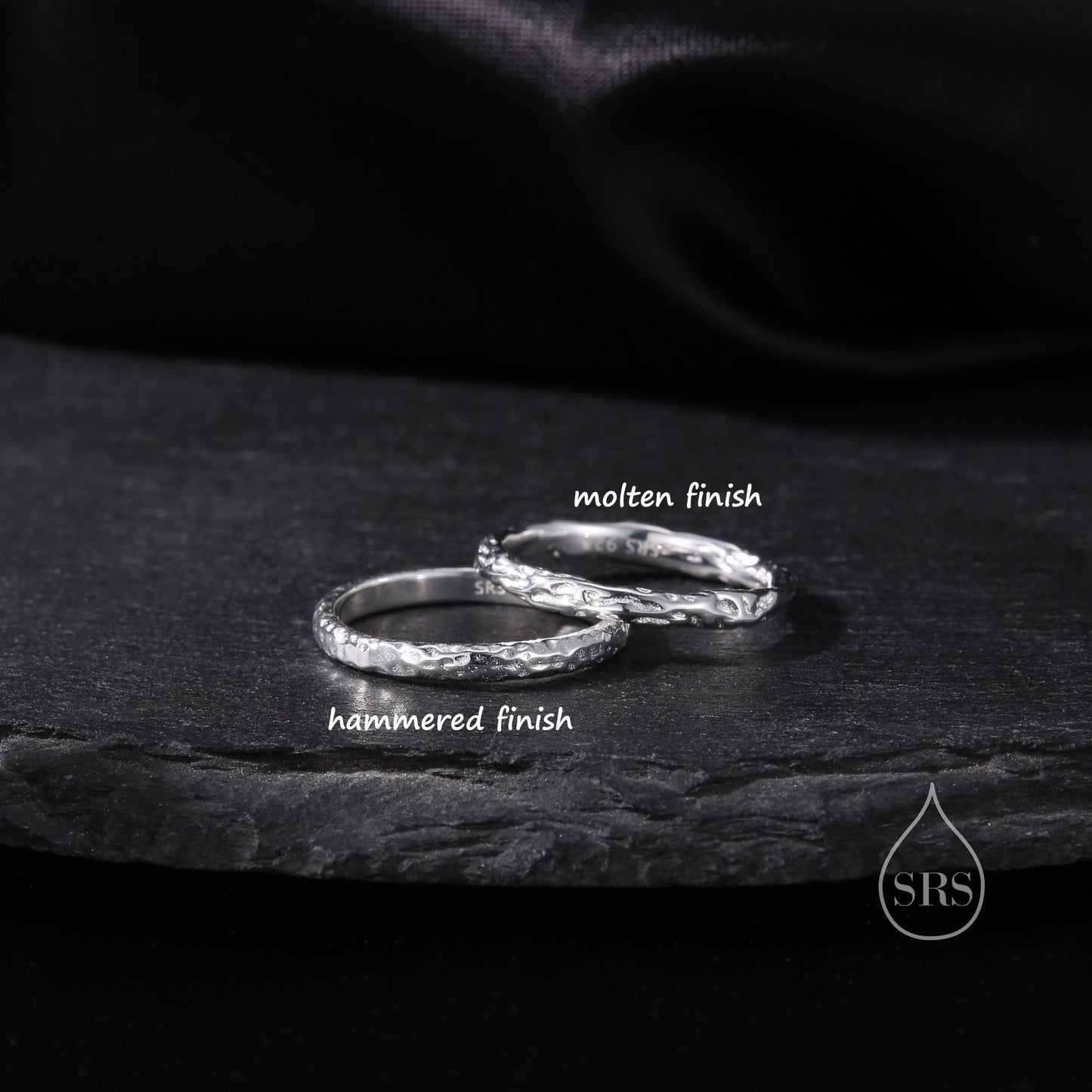 Organic Shape Minimalist Ring in Sterling Silver, Hammered Ring, Molten Shape Ring, US Size 5-8