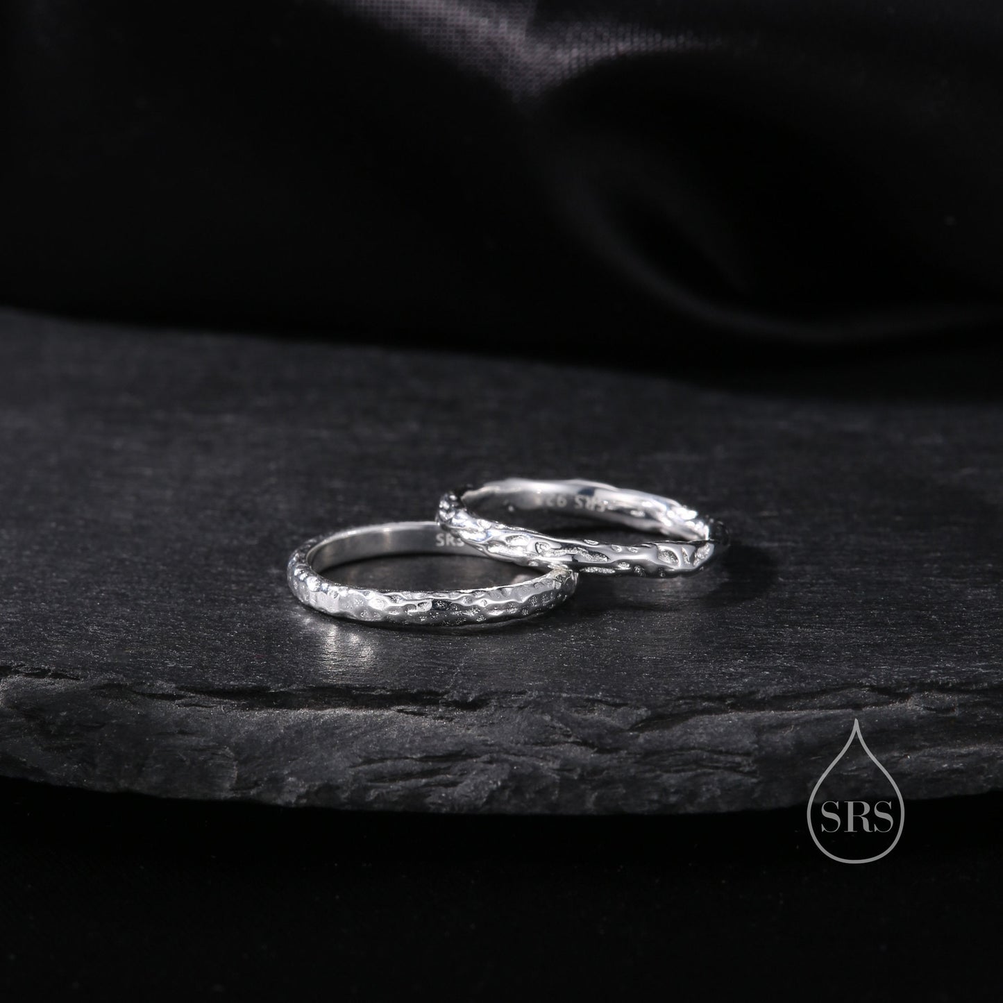 Organic Shape Minimalist Ring in Sterling Silver, Hammered Ring, Molten Shape Ring, US Size 5-8