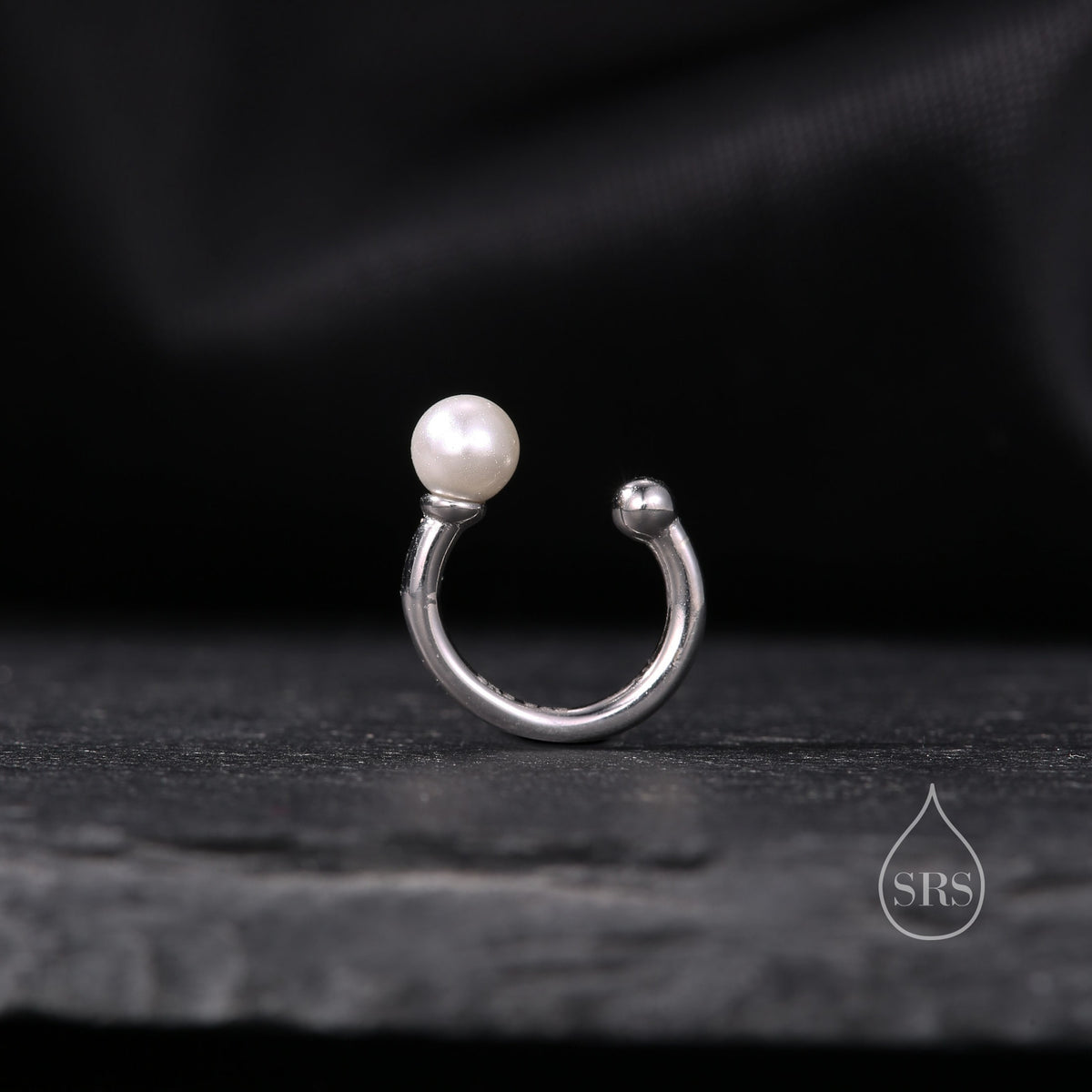 Piercing Free Sterling Silver Pearl Ear Cuff, No Piercing Ear Cuff, Silver, Gold or Rose Gold, Simple and Minimalist