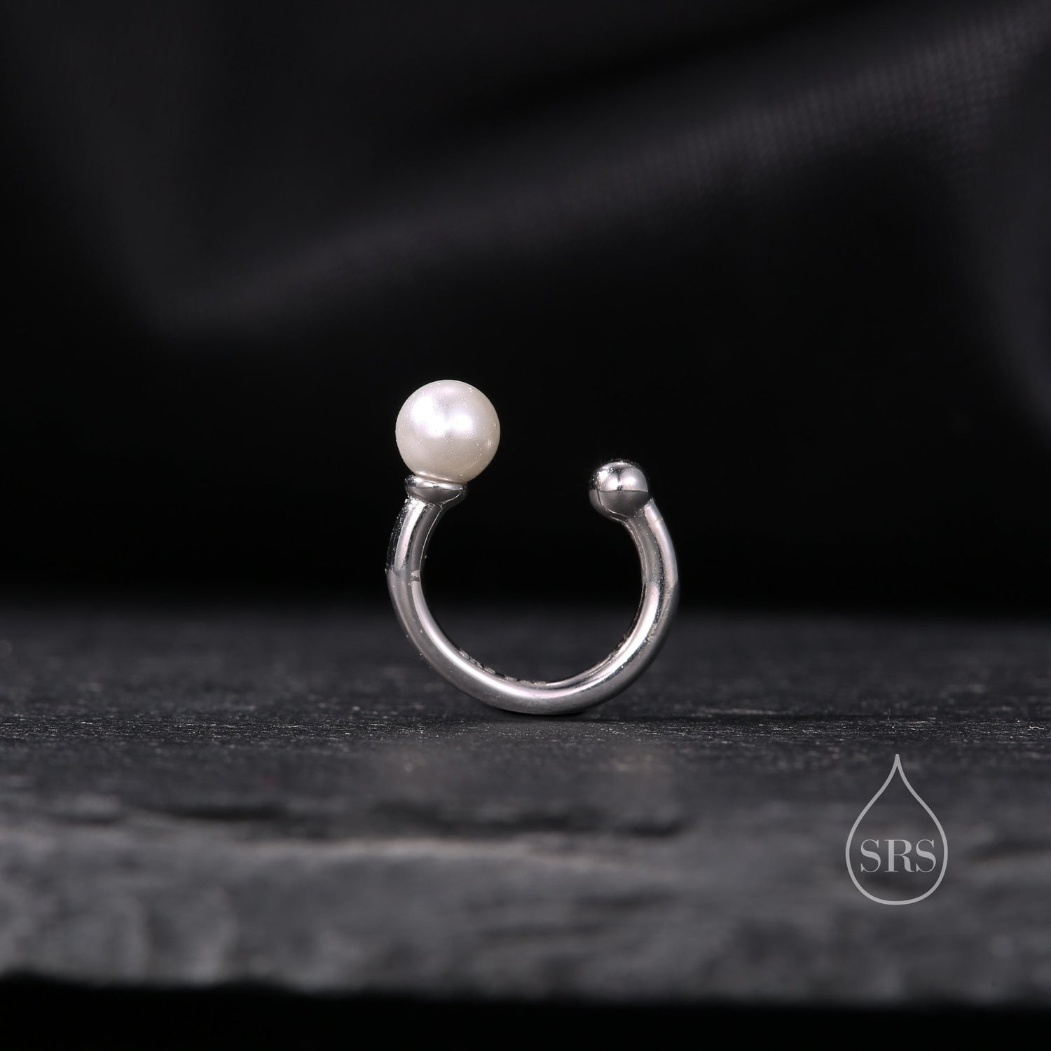 Piercing Free Sterling Silver Pearl Ear Cuff, No Piercing Ear Cuff, Silver, Gold or Rose Gold, Simple and Minimalist