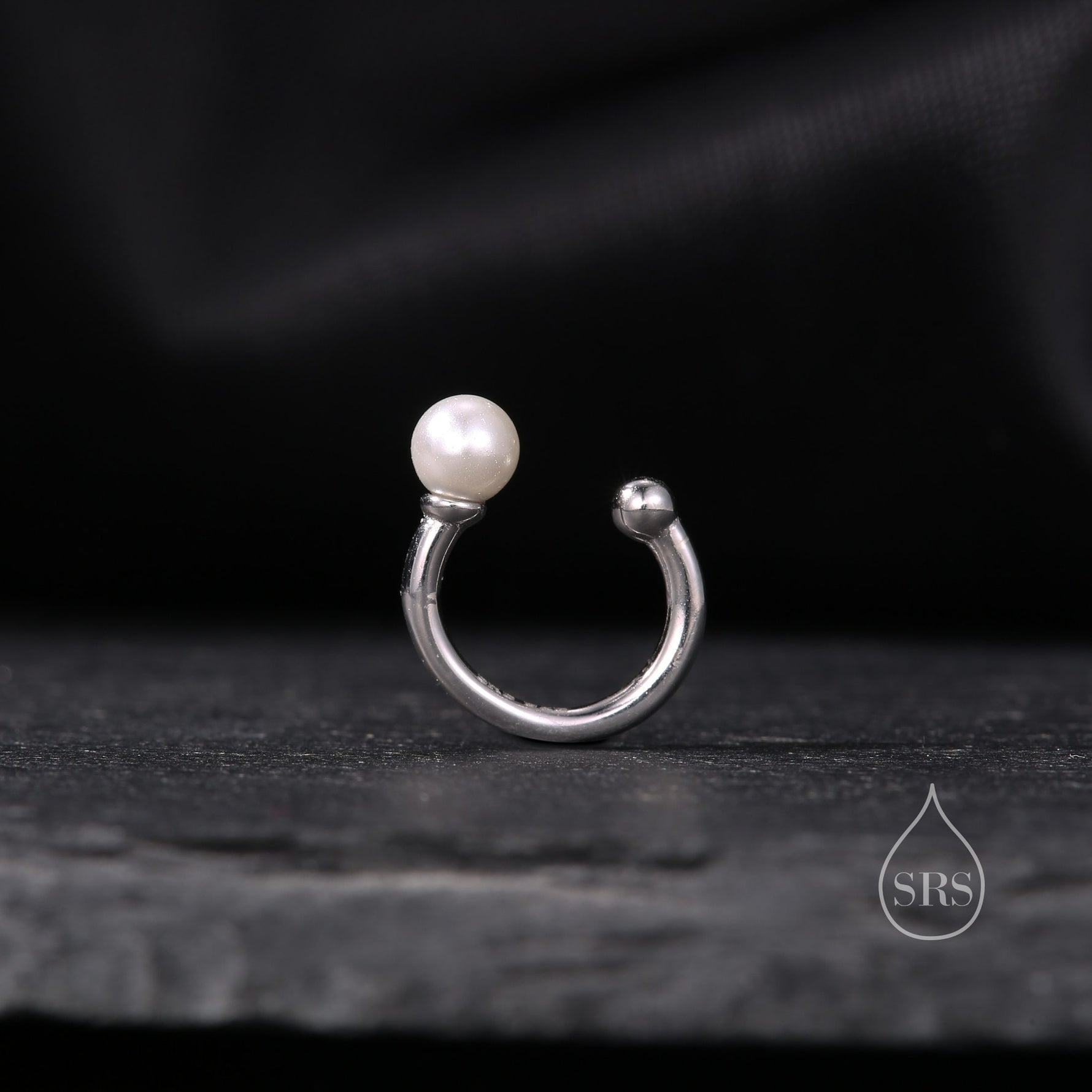 Piercing Free Sterling Silver Pearl Ear Cuff, No Piercing Ear Cuff, Silver, Gold or Rose Gold, Simple and Minimalist