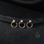 Piercing Free Sterling Silver Pearl Ear Cuff, No Piercing Ear Cuff, Silver, Gold or Rose Gold, Simple and Minimalist