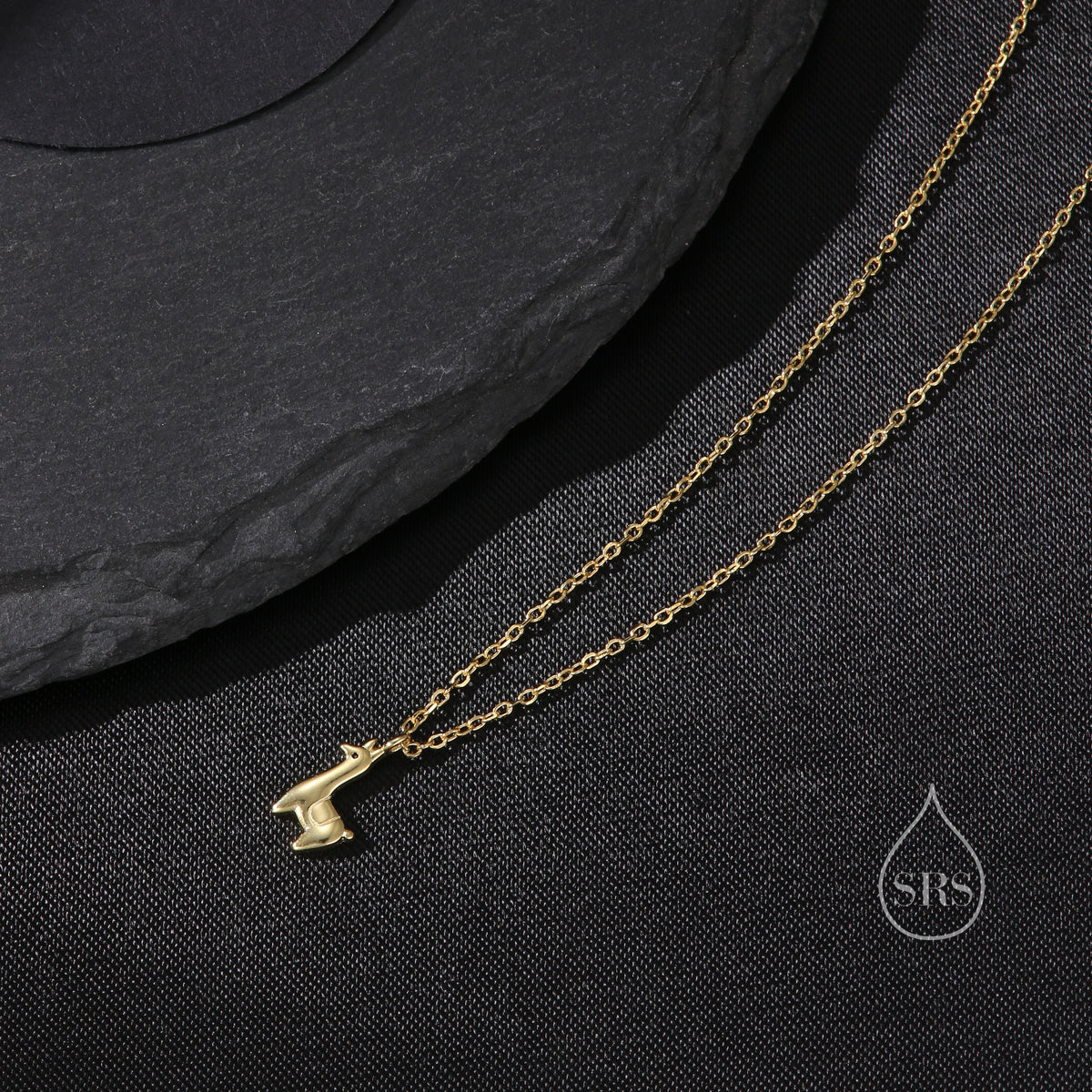 Extra Tiny Llama Pendant Necklace in Sterling Silver, Adjustable 16'' - 18'' - Silver or Gold or Rose Gold, Cute Quirky and Fun Jewellery