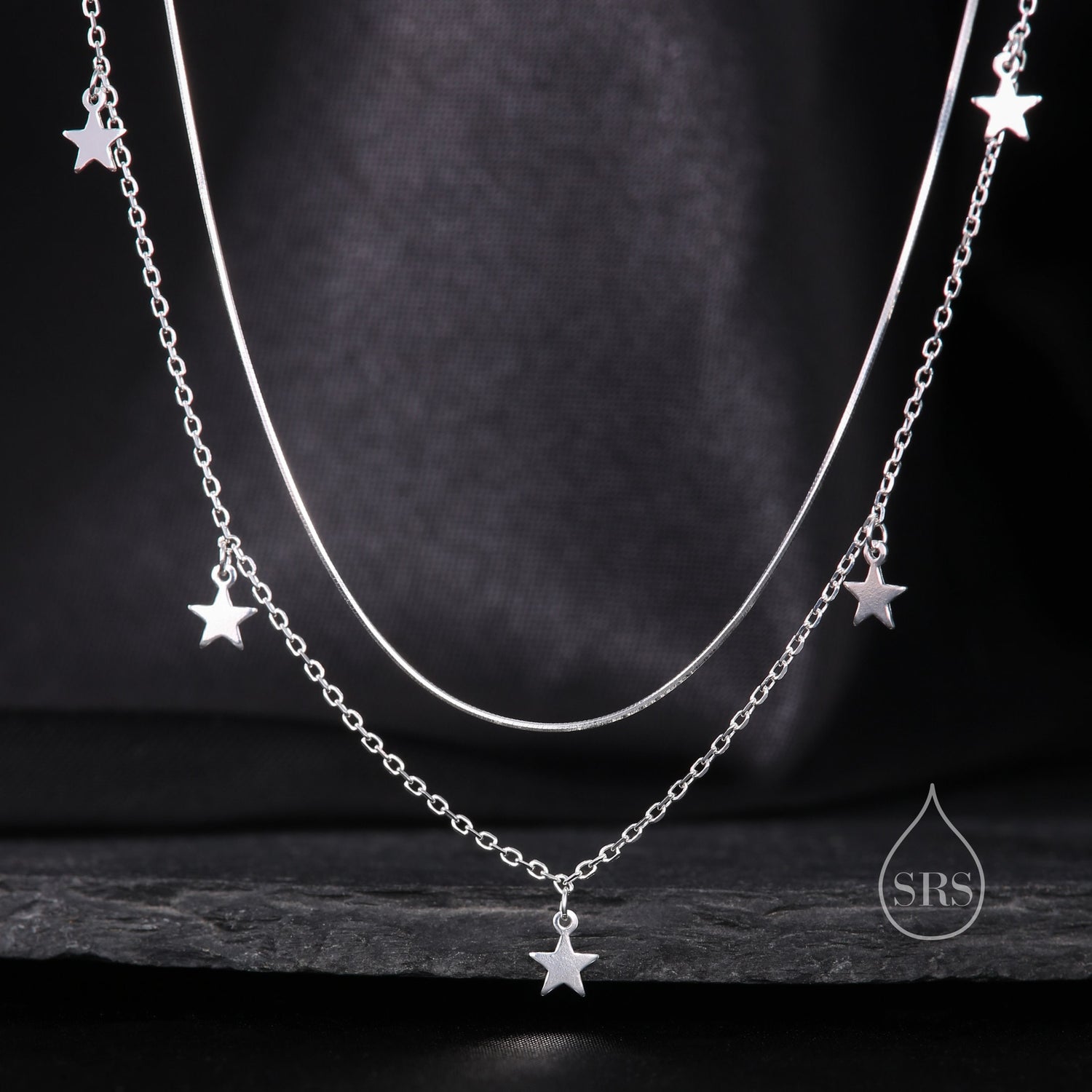 Double Layer Tiny Star Charm Necklace