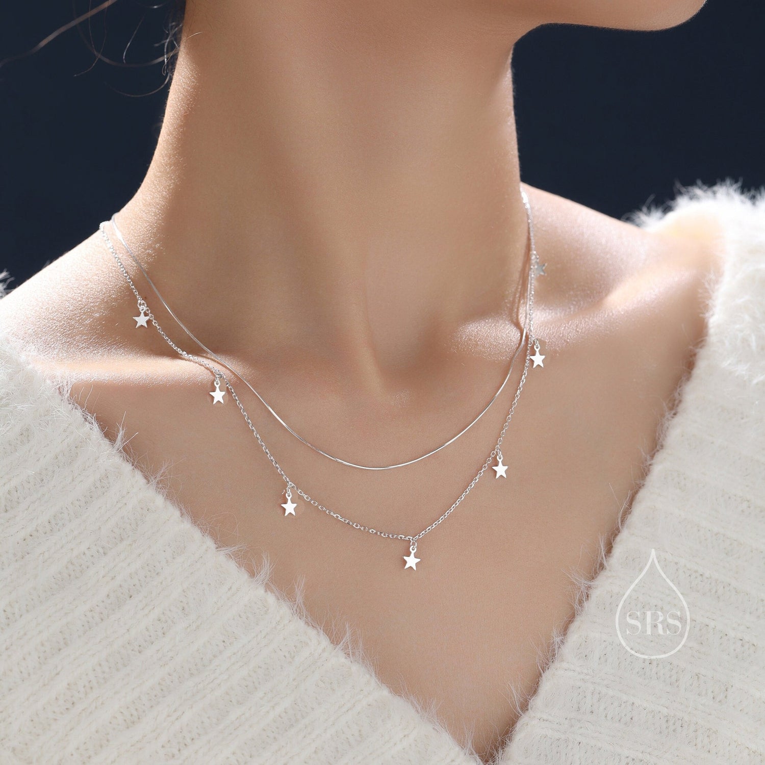 Double Layer Tiny Star Charm Necklace
