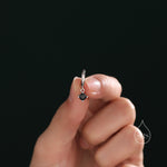 Tiny Black CZ Huggie Hoop in Sterling Silver, Silver or Gold or Rose Gold, Minimalist Simple Hoop Earrings, 4mm CZ Hoops