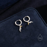 Super Cute Toucan Bird Huggie Hoop Earrings in Sterling Silver - Cute Bird Hoop Earrings, Toucan Earrings
