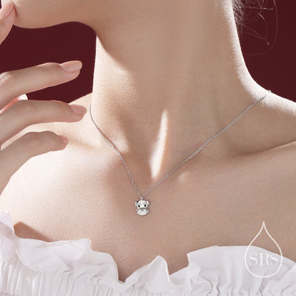 Schnauzer Dog Pendant Necklace in Sterling Silver, Shark Necklace, Small Schnauzer Pendant, Silver or Gold, Schnauzer Necklace