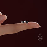Genuine Black Onyx Screw Back Earrings in Sterling Silver, Natural Black Onyx Stud, Semi-Precious Onyx Screw Back Earrings