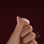 Super Cute Blue Tit Bird Huggie Hoop Earrings in Sterling Silver - Cute Bird Hoop Earrings, Blue Tit Earrings