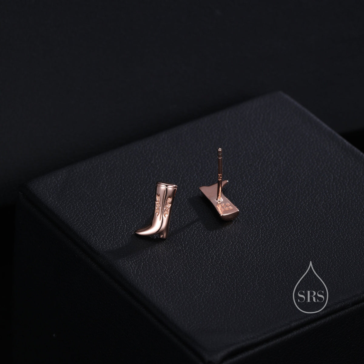 Cowboy Boot Stud Earrings in Sterling Silver, Silver, Gold or Rose Gold, Cowboy Boot Earrings, Cowboy Earrings