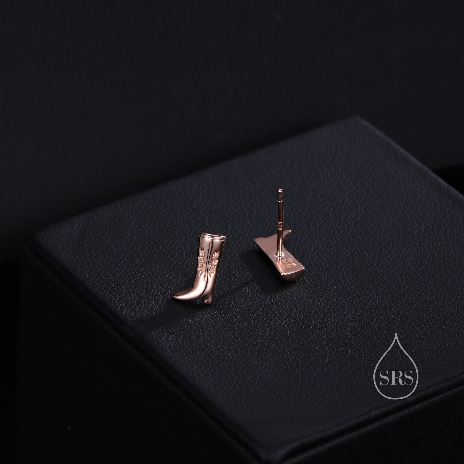 Cowboy Boot Stud Earrings in Sterling Silver, Silver, Gold or Rose Gold, Cowboy Boot Earrings, Cowboy Earrings