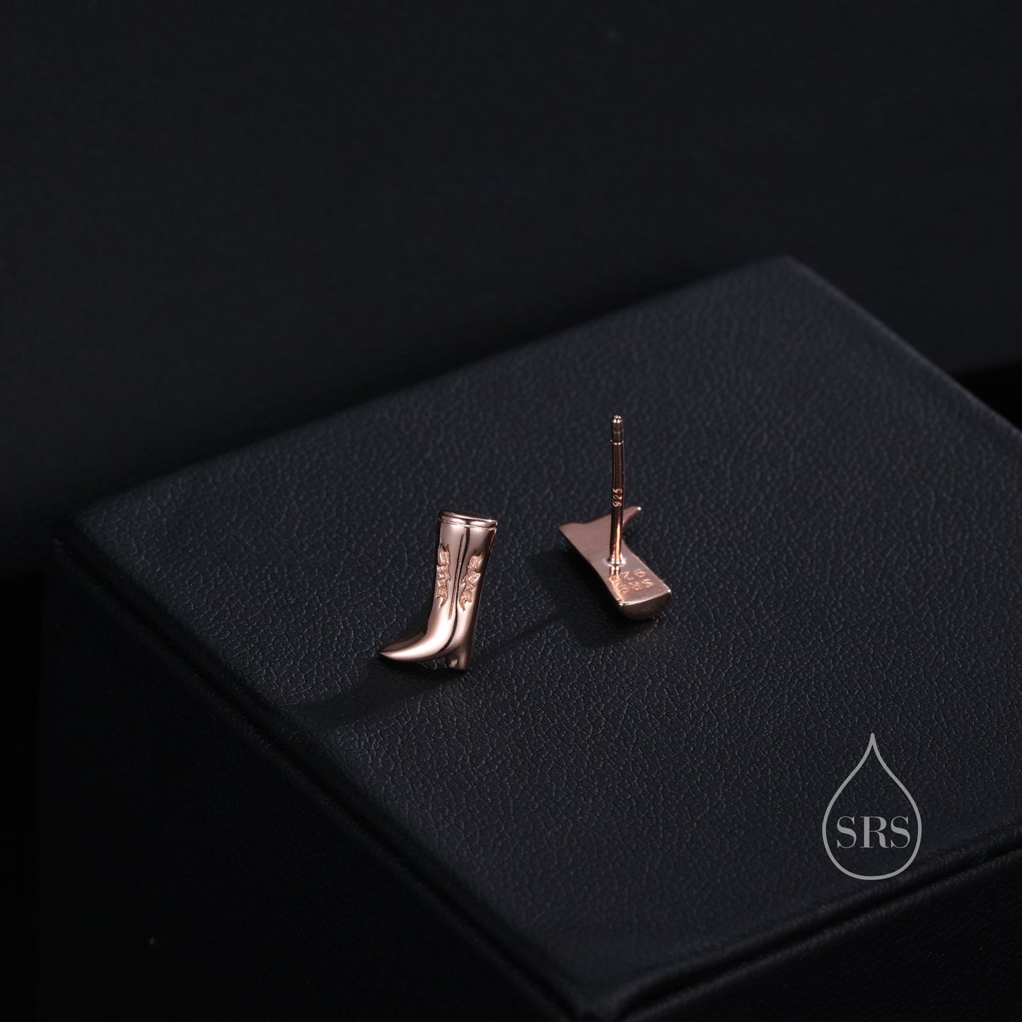 Cowboy Boot Stud Earrings in Sterling Silver, Silver, Gold or Rose Gold,  Cowboy Boot Earrings, Cowboy Earrings