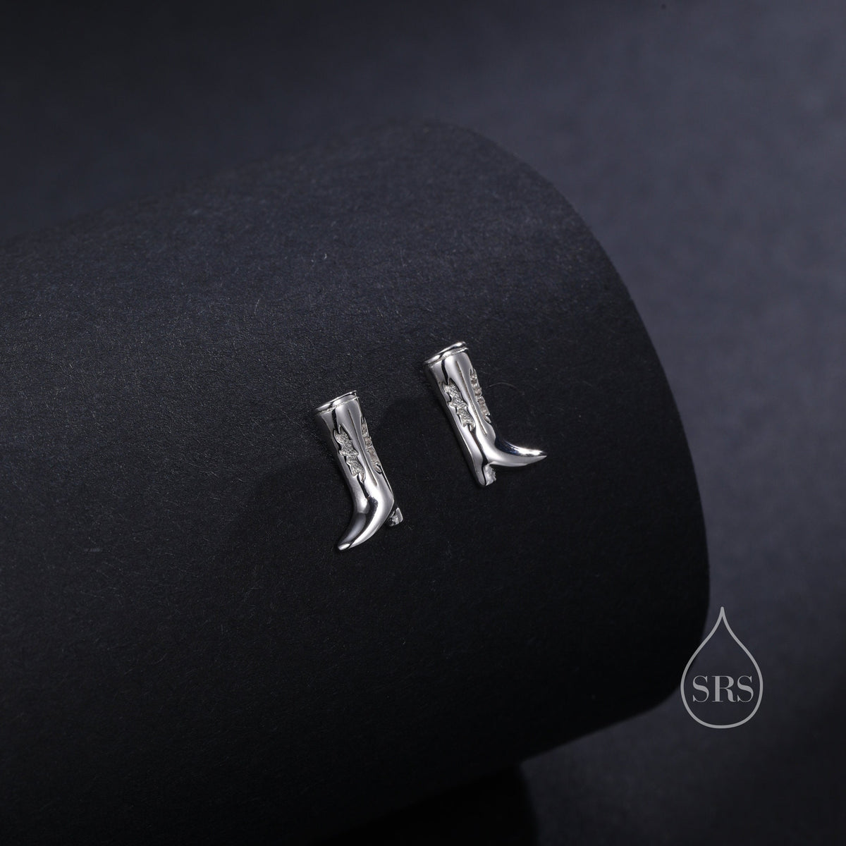 Cowboy Boot Stud Earrings in Sterling Silver, Silver, Gold or Rose Gold, Cowboy Boot Earrings, Cowboy Earrings
