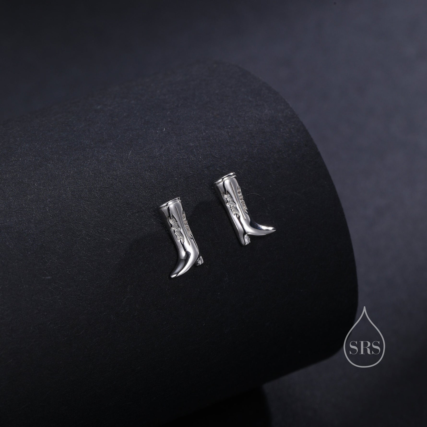 Cowboy Boot Stud Earrings in Sterling Silver, Silver, Gold or Rose Gold, Cowboy Boot Earrings, Cowboy Earrings