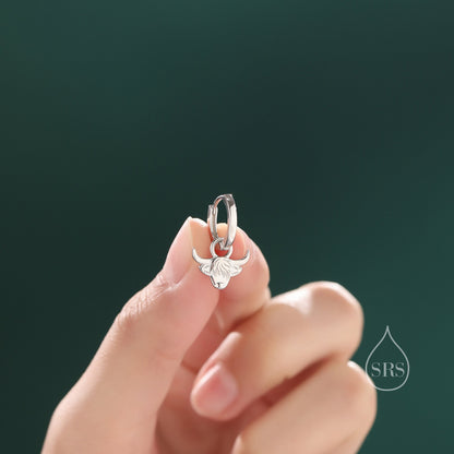 Highland Cow Huggie Hoops in Sterling Silver, Silver or Gold or Rose Gold, Highland Cow Earrings, Detachable Hoops