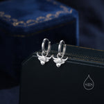 Highland Cow Huggie Hoops in Sterling Silver, Silver or Gold or Rose Gold, Highland Cow Earrings, Detachable Hoops