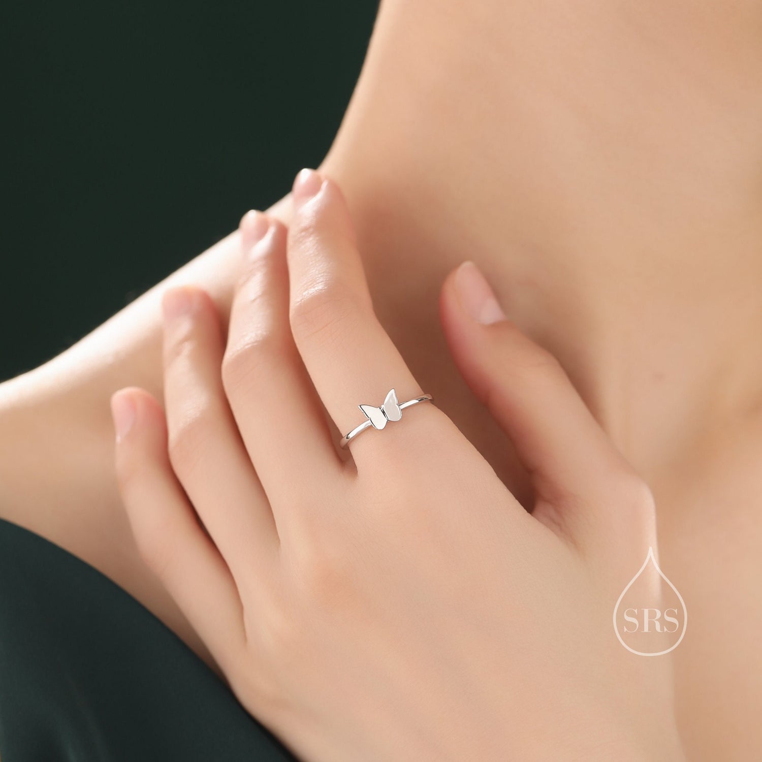 Minimalist Butterfly Motif Ring