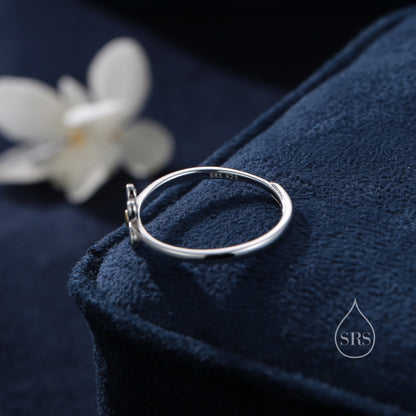 Sterling Silver Forget-Me-Not Ring, Adjustable Size, Minimalist Forget me not blossom ring, Daisy Flower Ring, Dainty and Delicate