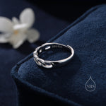 Sterling Silver Delicate Curb Chain Ring, Adjustable Size, Minimalist Link Chain Ring, Simple Chain Ring, Knot Ring