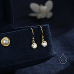 Tiny and Minimalist 4mm CZ Drop Earrings in Sterling Silver, Cubic Zirconia Hook Earrings, Silver, Gold or Rose Gold, Minimal Earrings