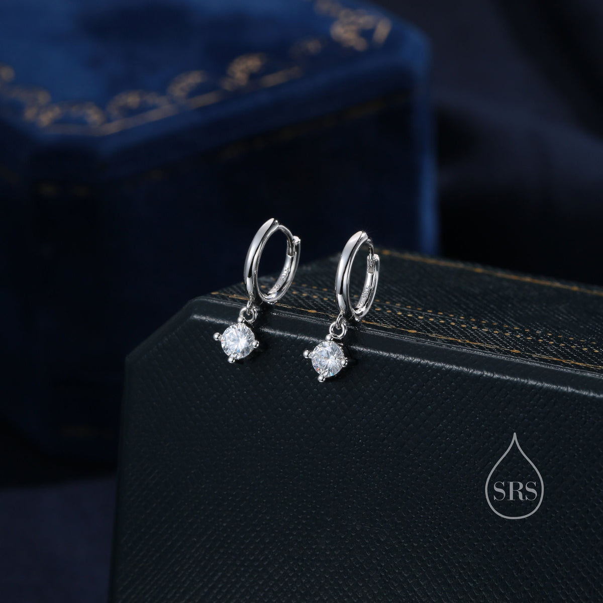 Tiny CZ Huggie Hoop in Sterling Silver, Silver or Gold or Rose Gold, Minimalist Simple Hoop Earrings, 4mm CZ Hoops
