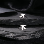 Swallow Bird Stud Earrings in Sterling Silver Flying Bird Earrings, Silver or Gold or Rose Gold, Nature Inspired Animal Earrings