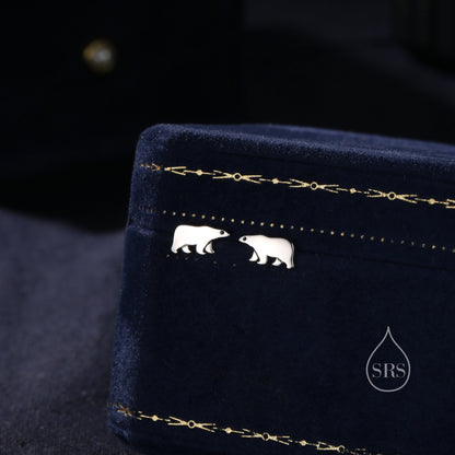 Sterling Silver Polar Bear Stud Earrings, Animal Earrings, Cute and Quirky