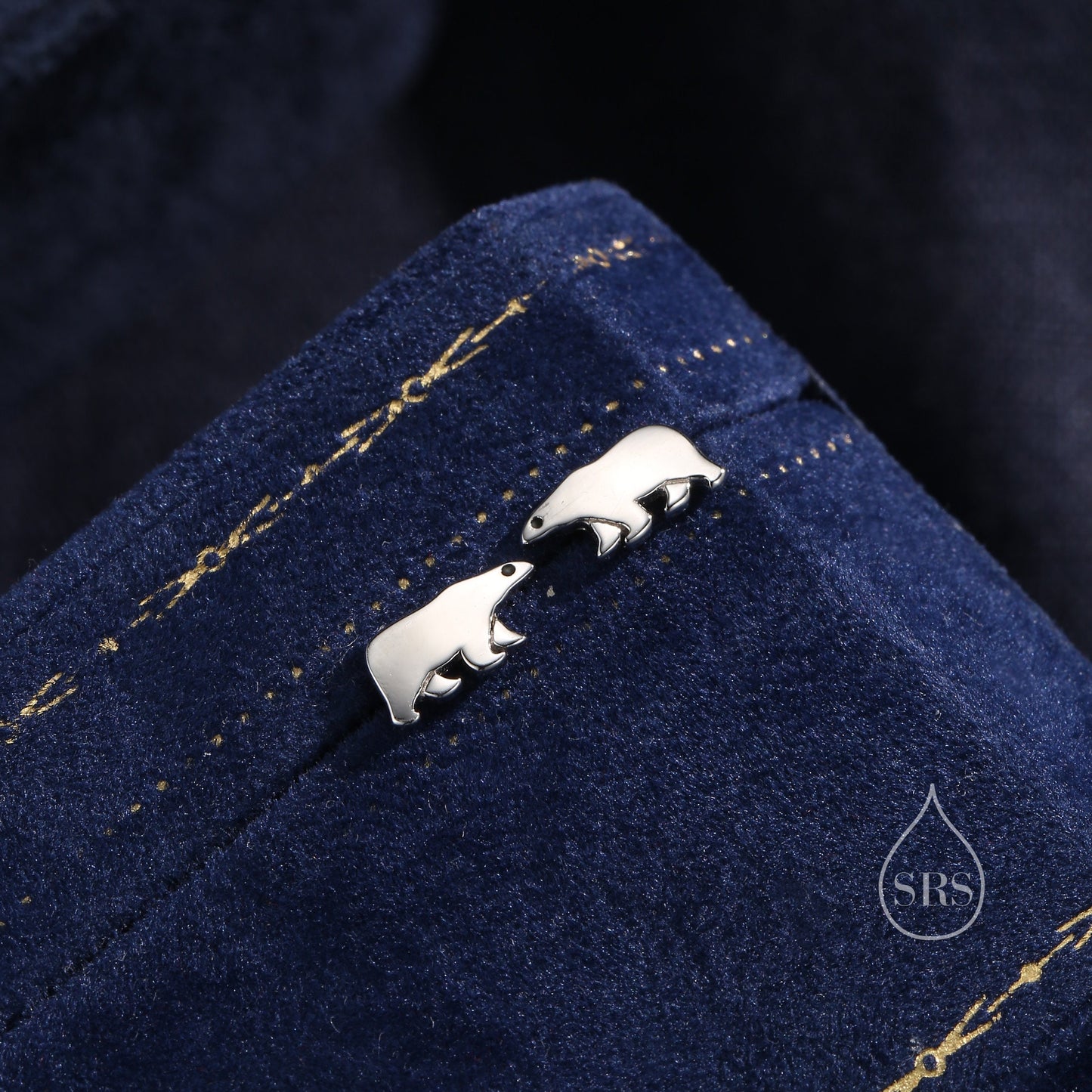 Sterling Silver Polar Bear Stud Earrings, Animal Earrings, Cute and Quirky