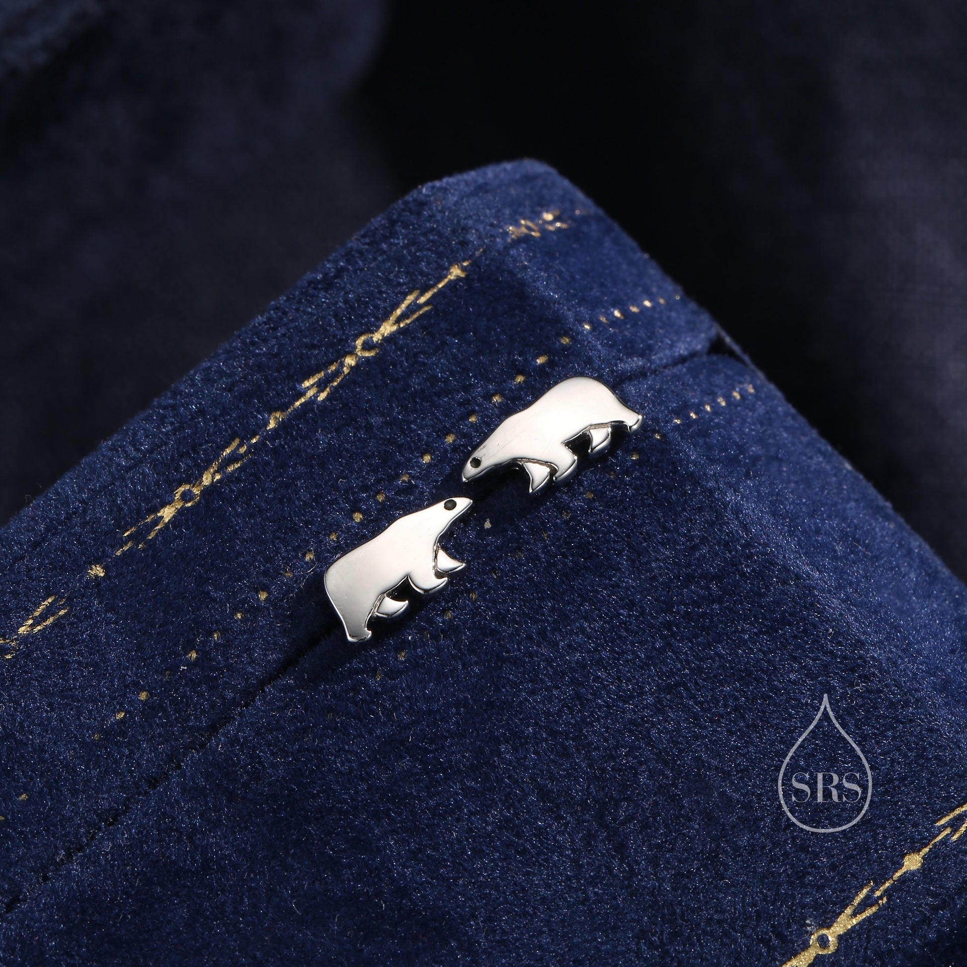 Sterling Silver Polar Bear Stud Earrings, Animal Earrings, Cute and Quirky