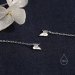 Sterling Silver Butterfly Pull Through Ear Threaders, Silver or Gold or Rose Gold, Butterfly Threader Earrings, Butterfly Dangle Earrings