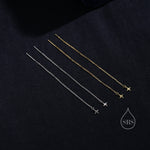 Four Point Star Threader Earrings in Sterling Silver, Silver or Gold, Star Ear Threaders