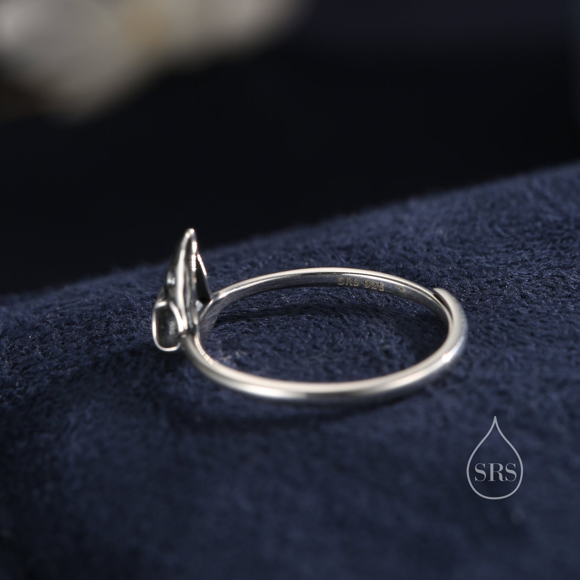 Sterling Silver Bird Skull Ring, Adjustable Size, Cute Bird Skull Jewellery, Dainty and Delicate, Bird Skull Ring