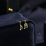 Mismatched Pair of Music Symbol Drop Stud Earrings in Sterling Silver, Silver, Gold or Rose Gold, Tiny Music Note Hoops