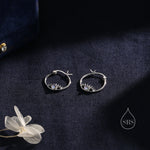 Moonstone Eye Hoop Earrings in Sterling Silver, Silver or Gold Evil Eye Hoops, Simulated Moonstone, Evil Eye Earrings, Eye Earrings