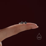 Black CZ Flower Screw Back Earrings in Sterling Silver, Forget Me Not Floral CZ Earrings, Silver or Gold, Flower CZ Earrings