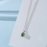 Genuine Green Jade Oval Necklace in Sterling Silver, Dainty Jade Oval Cabochon Necklace, Natural Jade Necklace