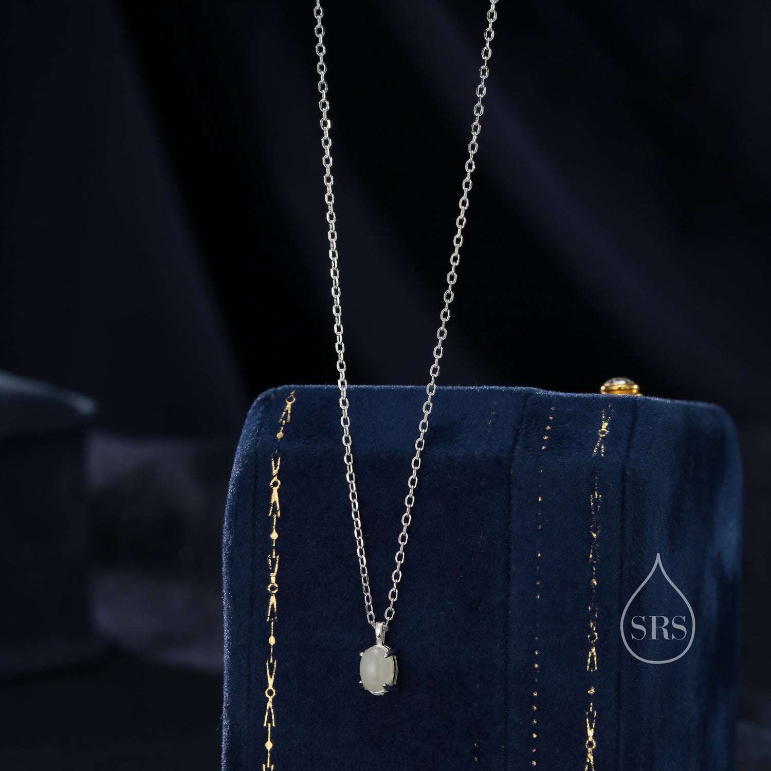 Milky Jade Oval Pendant Necklace