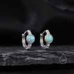 Aqua Green Opal CZ Huggie Hoop Earrings in Sterling Silver, Silver or Gold, Tiny Opal Hoops, Opal Hoops, Single Opal Hoops