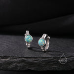 Aqua Green Opal CZ Huggie Hoop Earrings in Sterling Silver, Silver or Gold, Tiny Opal Hoops, Opal Hoops, Single Opal Hoops