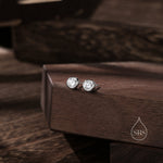 5mm Bezel CZ Crystal Stud Earrings in Sterling Silver